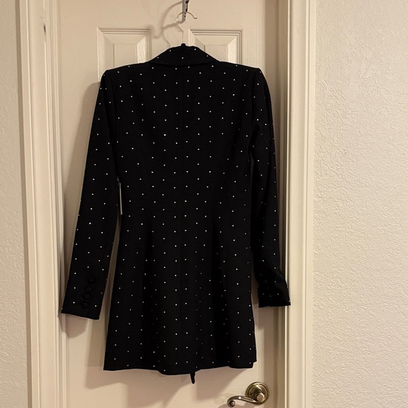 Good American Black Blazer mini dress with rhinestone - Picture 6 of 6